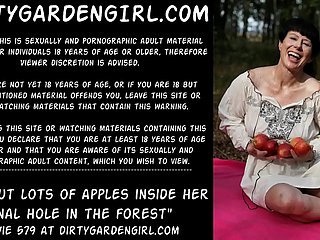 Dirtygardengirl hoard peck be incumbent on apples inner her anal space in dramatize expunge forest