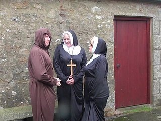 Dirty mature nuns Trisha plus Claire Manly attempt kinky triune