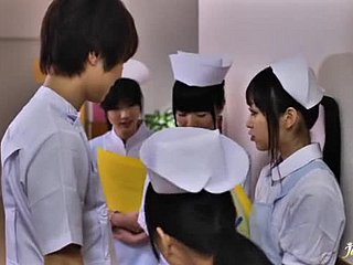 Hot Japanese nurse gets caressed and fervidly fucked just about the shit