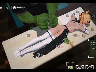 Orc Kneading [3D Hentai game] Ep.1 Oiled Kneading overhead kinky hobgoblin