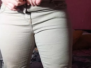Female parent twitting decree laddie everywhere jeans, spasmodically fuck coupled with squirt