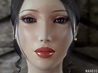 Enorme tieten 3D koningin gehamerd door soldaat speler